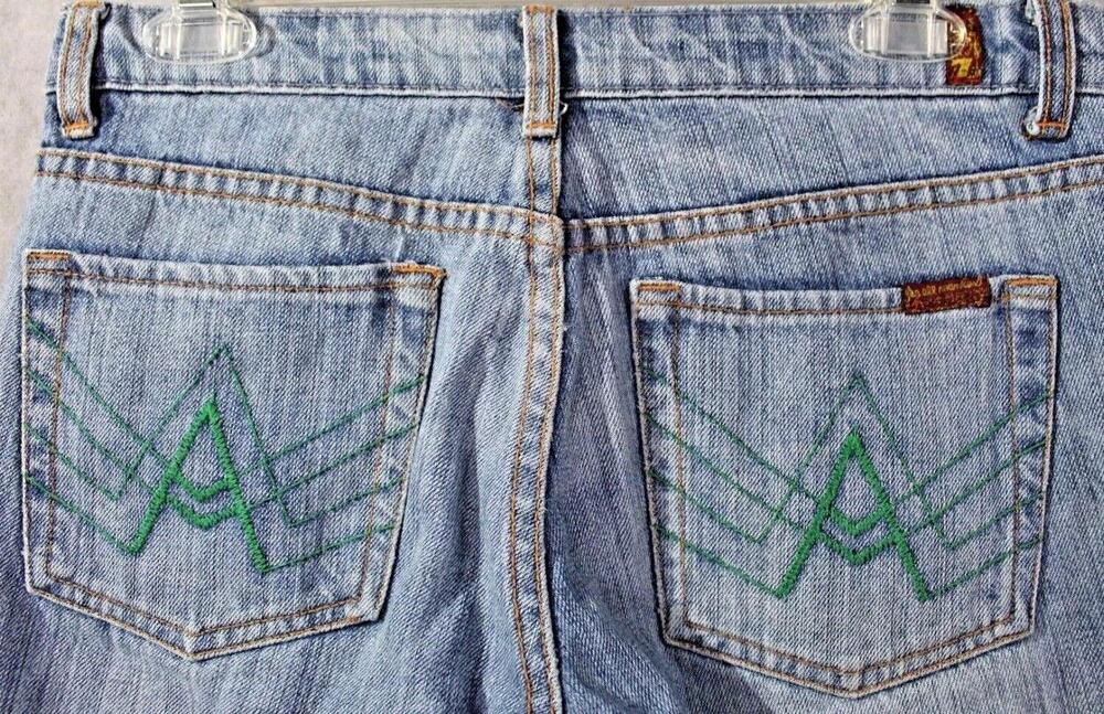 7 For All Mankind Jeans Mens Sz 29 Blue A-Pocket Straight Light Wash Denim